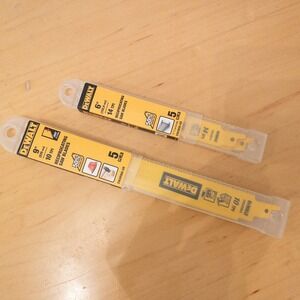 DeWalt Reciprocating Saw Blades 5pc Set 6 9 Inch 10 14 TPI Metal Wood‎ Bi-Metal
